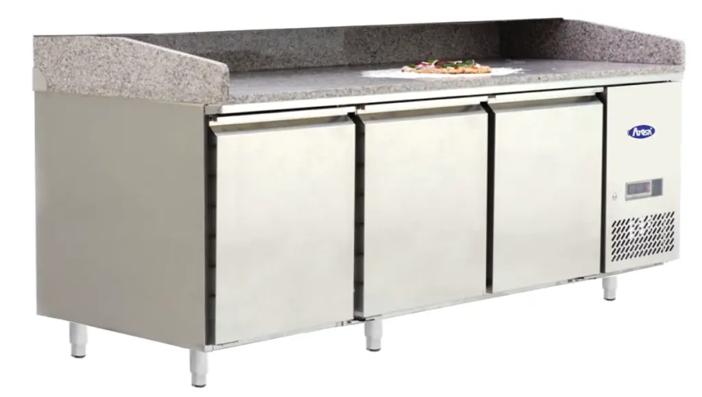 [ATOT-EPF3485] Atosa  Pizza Preparatie-tafel met 3 Deuren en Marmeren Blad